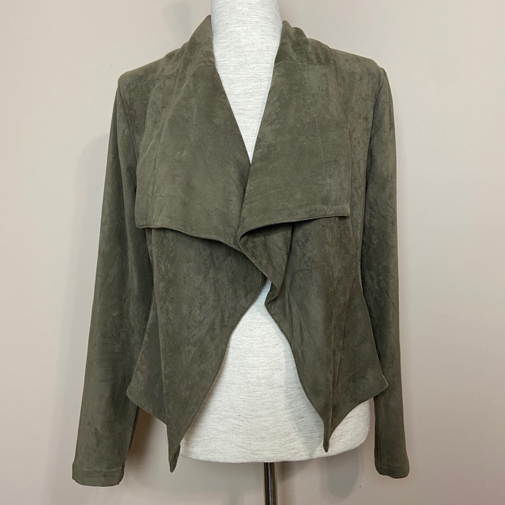 Romeo & Juliet Couture Faux Suede Drape Jacket - Picture 2 of 13